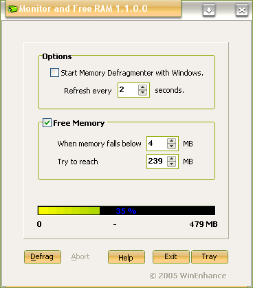Monitor and Free RAM Screenshot